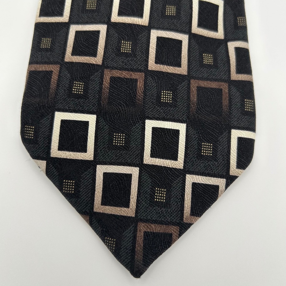 Colours Alexander Julian Tie Mens Black Silk Geometric Professional Classic